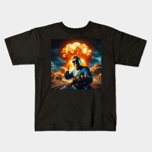 Vault boy nuking the world Kids T-Shirt